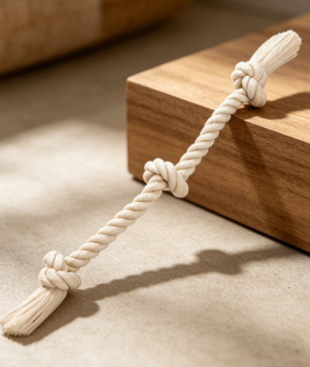 Large Cotton Rope Tug Toy for Dogs, 3 Knots, Durable Chew & Pull Toy