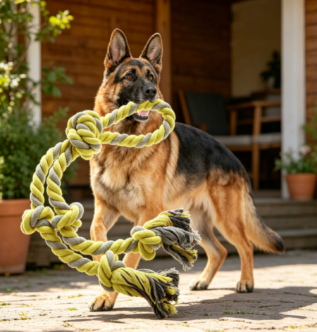 Cotton Rope Dog Toy, Tough Tug & Chew Toy for Large Dogs