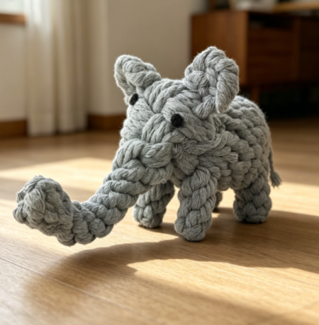 Elephant Rope Dog Toy, Cotton Chew Toy for Small & Medium Dogs