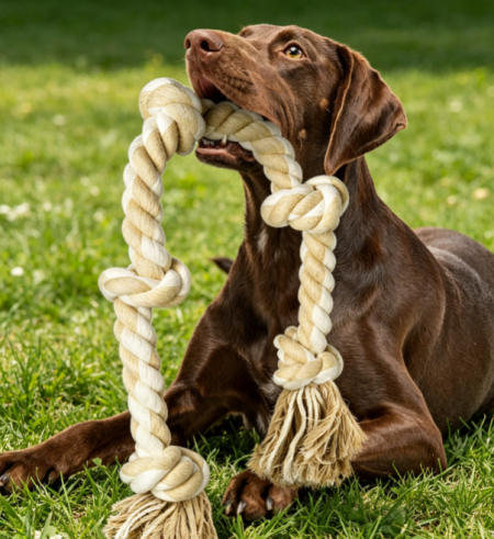Heavy Duty Cotton Rope Dog Toy,  Tug of War Chew Toy