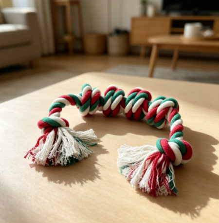 Six-Knot Cotton Rope Dog Toy, Durable Tug Toy for Medium Dogs