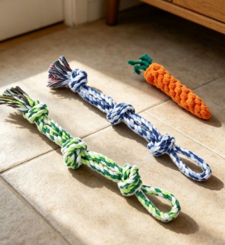 3-Pack Cotton Rope Dog Toys, Heavy Duty Tug Toys for Large Dogs