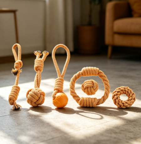 6-Pack Cotton Rope Dog Toy Set, Chew, Tug & Fetch Toys