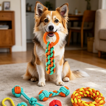 6-Pack Cotton Rope Dog Toys, Durable Chew & Dental Cleaning Set
