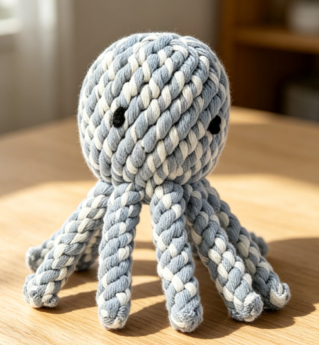 Octopus Rope Dog Toy, Cotton Chew & Tug Toy for Small Dogs